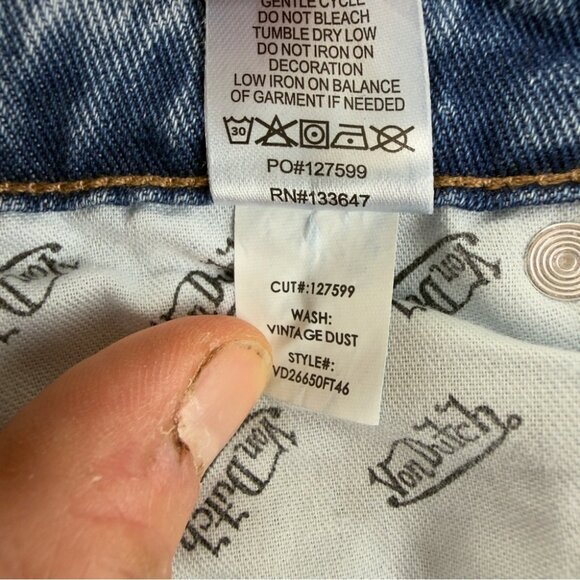 Von Dutch NWT Women's Size 30x32 Extra Wide Leg Flare Jeans Y2K Embroidered - Picture 14 of 16